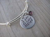 Inspiration Bracelet- Hand-Stamped "I can do hard things"  - Hand-Stamped Bracelet- Adjustable Bangle Bracelet with an accent bead of your choice