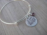 Inspiration Bracelet- Hand-Stamped "I can do hard things"  - Hand-Stamped Bracelet- Adjustable Bangle Bracelet with an accent bead of your choice