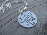 Inspiration Necklace- "I am...beautiful loved & worth it"- Hand-Stamped Necklace with an accent bead in your choice of colors