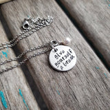 Give A Break Necklace- "give yourself a break" - Hand-Stamped Necklace with an accent bead in your choice of colors