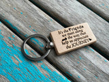 Friendship Keychain- "It's the Friends we meet along the way that help us appreciate the JOURNEY" -Wood Keychain