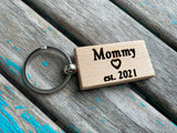 Mommy Keychain- "Mommy est. (year of your choice)" -with optional personalized options to add to the back