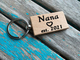 Nana Keychain- "Nana est. (year of your choice)" -with optional personalized options for the back of the keychain