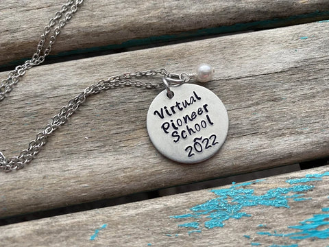 Pioneer School Necklace- "Virtual Pioneer School 2022” and accent bead in your choice of colors