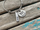 Pursue Peace Bracelet- "Pursue Peace" with a date, name, and accent bead of your choice - Hand-Stamped Bracelet