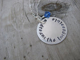 Dream The Impossible Inspiration Necklace- "dream the impossible" - Hand-Stamped Necklace with an accent bead in your choice of colors