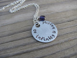 To Infinity & Beyond Inspiration Necklace- "to infinity & beyond" - Hand-Stamped Necklace with an accent bead in your choice of colors