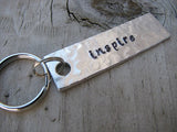 Inspire Keychain - "inspire"  - Hand Stamped Metal Keychain- small, narrow keychain