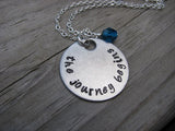 The Journey Begins Inspiration Necklace- "the journey begins" - Hand-Stamped Necklace with an accent bead in your choice of colors
