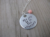 Inspiration Necklace- "the joy is in the journey"  - Hand-Stamped Necklace with an accent bead of your choice