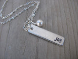 Joy Inspiration Necklace-"joy" - Hand-Stamped Necklace with an accent bead of your choice