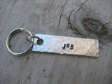 Joy Inspiration Keychain - "joy" - Hand Stamped Metal Keychain- small, narrow keychain
