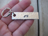 Joy Inspiration Keychain - "joy" - Hand Stamped Metal Keychain- small, narrow keychain