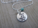 Find Joy Every Day Inspiration Necklace - "find joy every day" - Hand-Stamped Necklace with an accent bead in your choice of colors