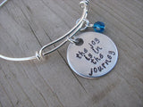 The Joy Is In The Journey Inspiration Bracelet- "the joy is in the journey" Bracelet-  Hand-Stamped Bracelet- Adjustable Bangle Bracelet with an accent bead of your choice