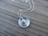 Joy Inspiration Necklace- "Joy"- Hand-Stamped Necklace with an accent bead in your choice of colors