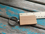 Spanish Powerful By Faith Keychain- "Poderosos Gracias A La Fe!" -with name and a date of your choice- Personalized Wood Keychain