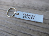 Friendship Keychain - "Kindred Spirits" - Hand Stamped Metal Keychain- small, narrow keychain