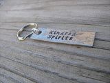 Friendship Keychain - "Kindred Spirits" - Hand Stamped Metal Keychain- small, narrow keychain