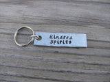 Friendship Keychain - "Kindred Spirits" - Hand Stamped Metal Keychain- small, narrow keychain