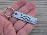 Friendship Keychain - "Kindred Spirits" - Hand Stamped Metal Keychain- small, narrow keychain