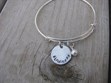 Kindness Inspiration Bracelet- "kindness"  - Hand-Stamped Bracelet  -Adjustable Bangle Bracelet with an accent bead of your choice