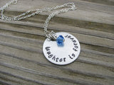 Laughter Is Forever Inspiration Necklace- "laughter is forever" - Hand-Stamped Necklace with an accent bead in your choice of colors