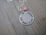 Let Your Light Shine Inspiration Necklace- "let your light shine" - Hand-Stamped Necklace with an accent bead in your choice of colors