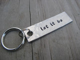 Let It Be Inspiration Keychain - "let it be"  - Hand Stamped Metal Keychain- small, narrow keychain