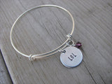 Laugh Out Loud Bracelet- "LOL"  - Hand-Stamped Bracelet- Adjustable Bangle Bracelet with an accent bead of your choice