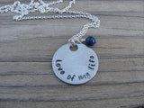 Love Of My Life Inspiration Necklace- "love of my life" - Hand-Stamped Necklace with an accent bead in your choice of colors