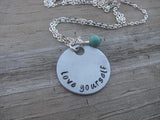 Inspiration Necklace- "love yourself" - Hand-Stamped Necklace with an accent bead in your choice of colors