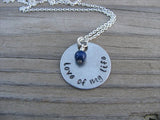 Love Of My Life Inspiration Necklace- "love of my life" - Hand-Stamped Necklace with an accent bead in your choice of colors