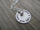 Friendship Necklace "love you like a sister"- Hand-Stamped Necklace with an accent bead of your choice