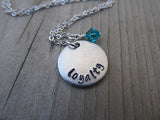 Loyalty Inspiration Necklace- "loyalty"- Hand-Stamped Necklace with an accent bead in your choice of colors