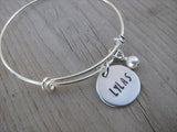 Friendship Bracelet- Hand-Stamped "LYLAS" Bracelet (which stands for love you like a sister) with an accent bead in your choice of colors