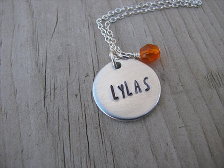 Friendship Necklace- Hand-Stamped "LYLAS" Necklace (which stands for love you like a sister) with an accent bead in your choice of colors