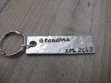 Gift for Grandma- Keychain- Grandmother's Keychain "Grandma EST. (year of choice)"- Keychain- Textured