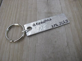 Gift for Grandma- Keychain- Grandmother's Keychain "Grandma EST. (year of choice)"- Keychain- Textured