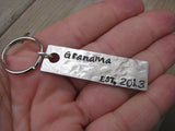 Gift for Grandma- Keychain- Grandmother's Keychain "Grandma EST. (year of choice)"- Keychain- Textured