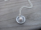 Maid of Honor Necklace- "maid of honor"- Hand-Stamped Necklace with an accent bead in your choice of colors