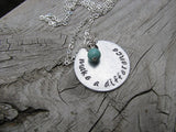 Make a Difference Inspiration Necklace- "make a difference" - Hand-Stamped Necklace with an accent bead in your choice of colors