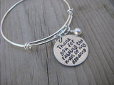 Mother in Law Bracelet- "Thank you for raising the man of my dreams" - Hand-Stamped Bracelet- Adjustable Bangle Bracelet with an accent bead in your choice of colors