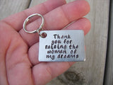 Mother in Law Keychain- "Thank you for raising the man of my dreams"- Hand Stamped Metal Keychain