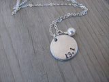 Half Marathon Inspiration Necklace- "13.1" - Hand-Stamped Necklace with an accent bead in your choice of colors