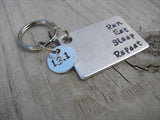 Half Marathon Keychain- "Run Eat Sleep Repeat" with extra disc with "13.1"- Hand Stamped Metal Keychain