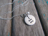 I Am Me Necklace- Hand-Stamped Necklace "I am me" with an accent bead in your choice of colors