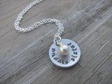 Middle Sister Necklace- "middle sister"- Hand-Stamped Necklace with an accent bead in your choice of colors