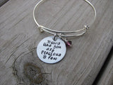 Mother's Bracelet- "Moms like you are precious & few"  - Hand-Stamped Bracelet- Adjustable Bangle Bracelet with an accent bead of your choice