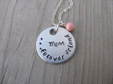 Mother's Necklace- "Mom...forever friend"- Hand-Stamped Necklace with an accent bead of your choice